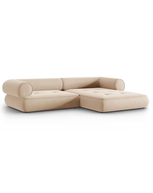 Canapé d'angle Droit Modulaire Lily 4 Places beige - 261x188x74 cm
