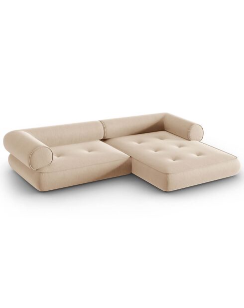 Canapé d'angle Droit Modulaire Lily 4 Places beige - 261x188x74 cm
