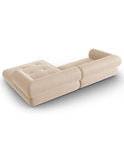 Canapé d'angle Droit Modulaire Lily 4 Places beige - 261x188x74 cm
