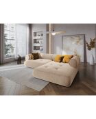 Canapé d'angle Droit Modulaire Lily 4 Places beige - 261x188x74 cm