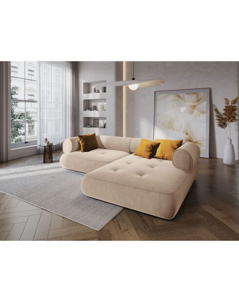 Canapé d'angle Droit Modulaire Lily 4 Places beige - 261x188x74 cm