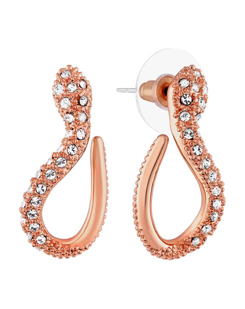 Boucles d'oreilles Snake rosé/blanc
