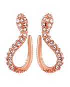 Boucles d'oreilles Snake rosé/blanc