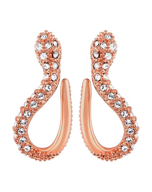 Boucles d'oreilles Snake rosé/blanc