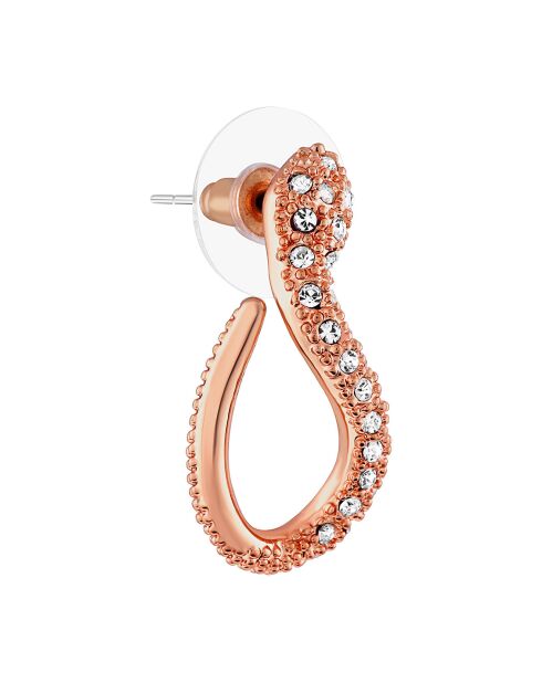 Boucles d'oreilles Snake rosé/blanc
