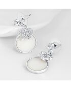 Springfly silber/weiße Ohrringe