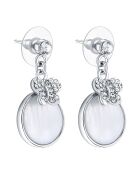 Springfly silber/weiße Ohrringe