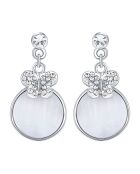 Springfly silber/weiße Ohrringe