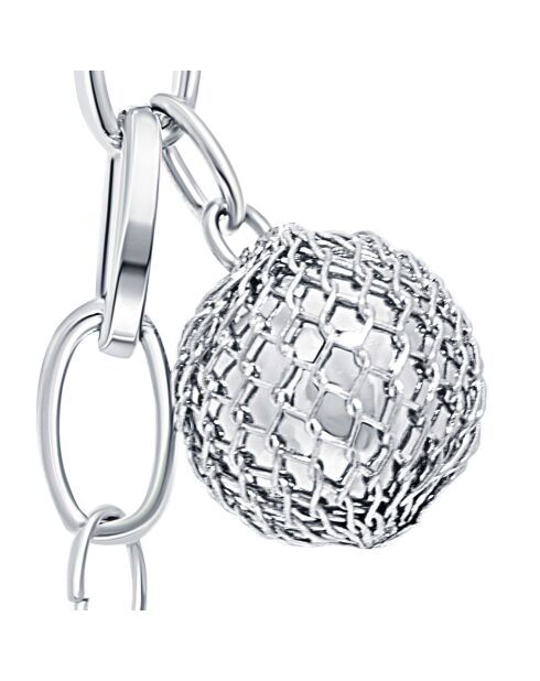 Zilver/witte oorbellen van Perlis