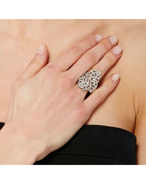 Anillo Estime plata/blanco