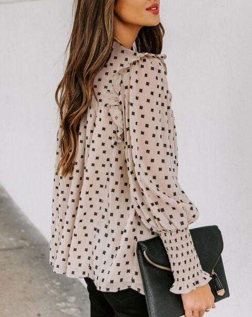 Blouse Camille beige/noir