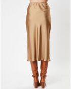 Beige satijnen rok met koorts