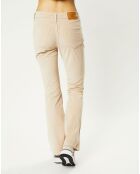 Pantalon en Velours côtelé Mid Rise Flare beige