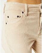 Pantalon en Velours côtelé Mid Rise Flare beige