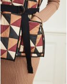 Veste Vanille imprimé triangle camel