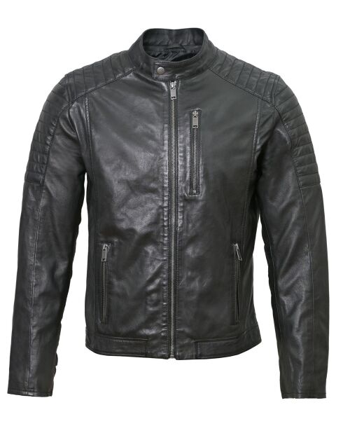 Veste en Cuir Blagnac noire