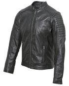 Veste en Cuir Blagnac noire
