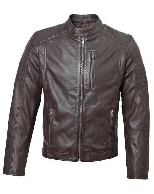 Veste en Cuir Blagnac marron