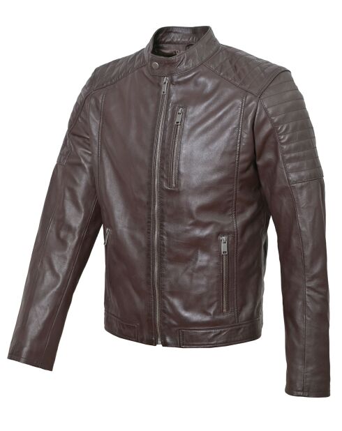 Veste en Cuir Blagnac marron