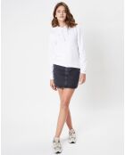 Sudadera con capucha para mujer con estampado en la espalda blanca