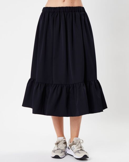 Middernachtblauwe rok van 100% wol