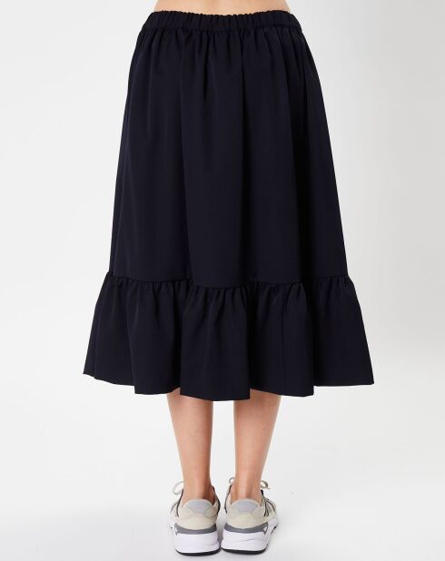 Middernachtblauwe rok van 100% wol