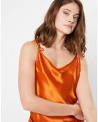 Top satiné orange