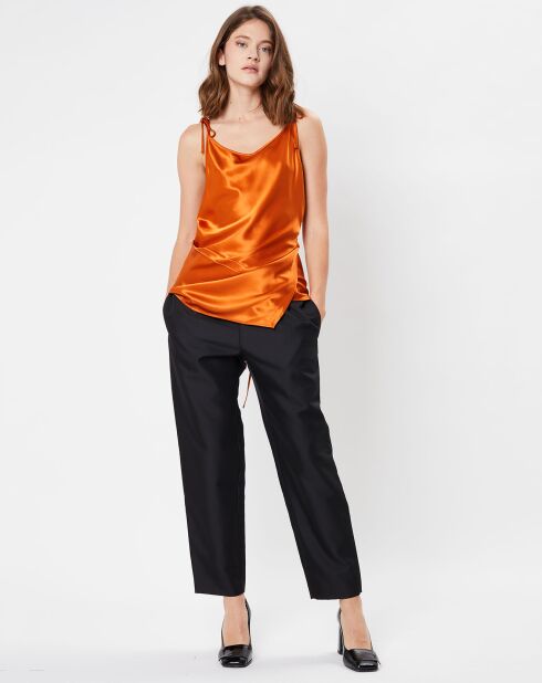 Top satiné orange