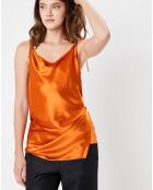 Top satiné orange