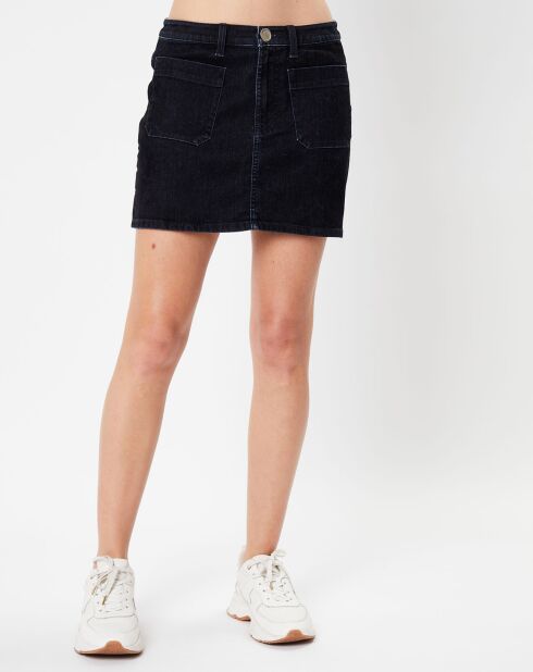 Minirok van zwart fluwelen denim