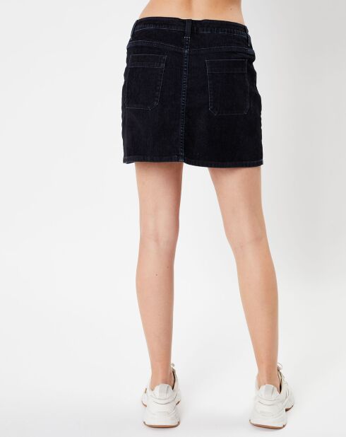 Minirok van zwart fluwelen denim