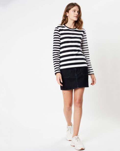 Minirok van zwart fluwelen denim