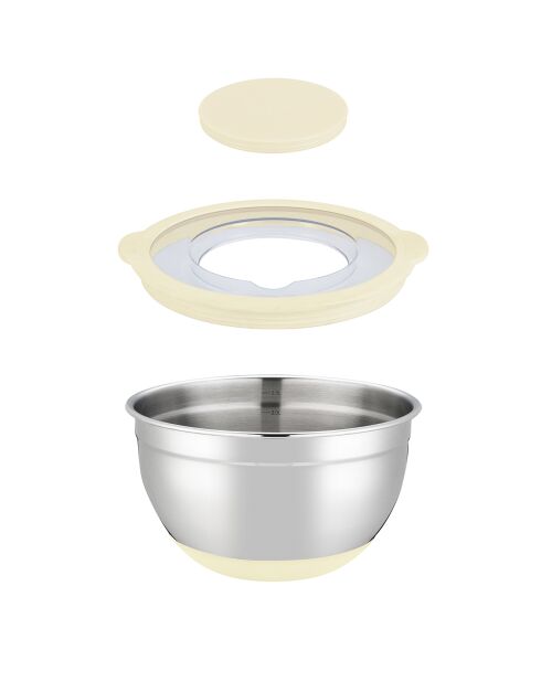 3 Saladiers avec couvercle gris - D.16/20/24 cm