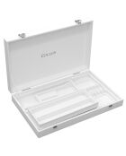 Coffret de rangement pour ménagère couteaux standard acier/blanc - 51 pièces
