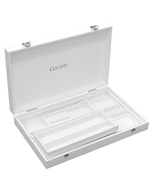 Coffret de rangement pour ménagère couteaux standard acier/blanc - 51 pièces