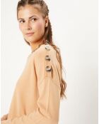 Pull 100% Laine col rond Florence camel