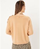 Pull 100% Laine col rond Florence camel