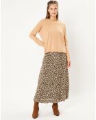 Pull 100% Laine col rond Florence camel