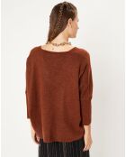 Pull col V Constance cognac