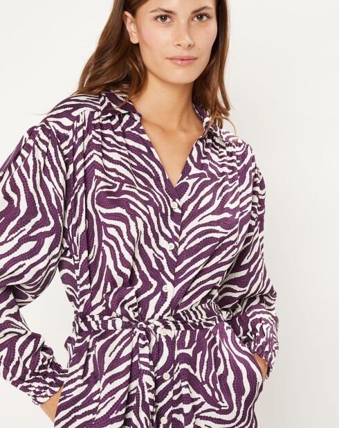 Robe courte Lena à motifs violette