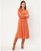 Robe midi Sonia à motifs orange