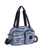 Sac porté épaule Cool Defea rayé bleu - 33x12.5x22 cm