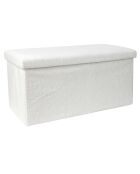 Coffre banc pliable bouclette blanc - 76x38x38 cm