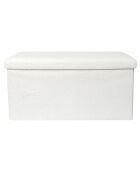 Coffre banc pliable bouclette blanc - 76x38x38 cm