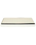 Coffre banc pliable tressé blanc/marron - 76x38x38 cm