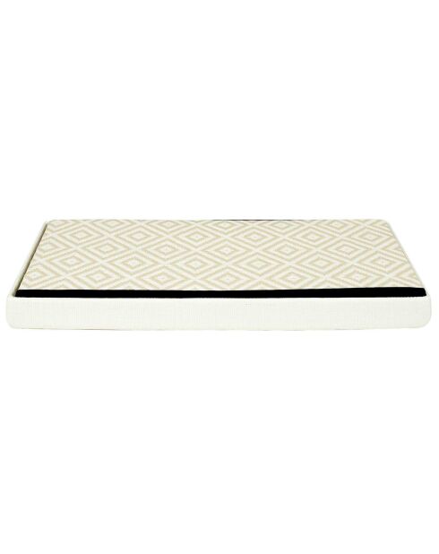 Coffre banc pliable tressé blanc/marron - 76x38x38 cm