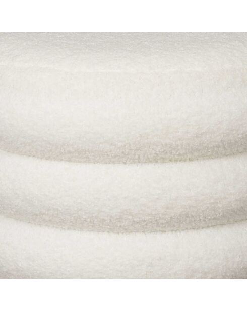 Pouf de rangement bouclette Freya blanc - 37x43.5x37 cm