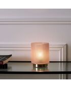 Lampe à poser verre embossé rose - 11.5x15x11.5 cm