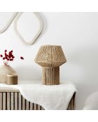 Paralume beige/marrone effetto corda intrecciata - 26,5x33x26,5 cm