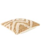 Coussin jute et tufté beige - 40x10x40 cm
